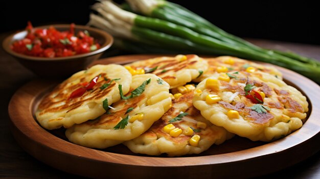 Pupusas de maíz salvadoreñas hechas en casa