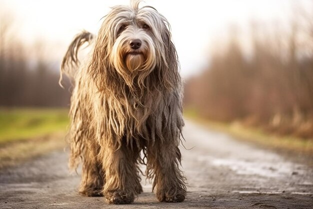 Foto pura raza hermosa de perro bedlington terrier antecedentes de la naturaleza del perro