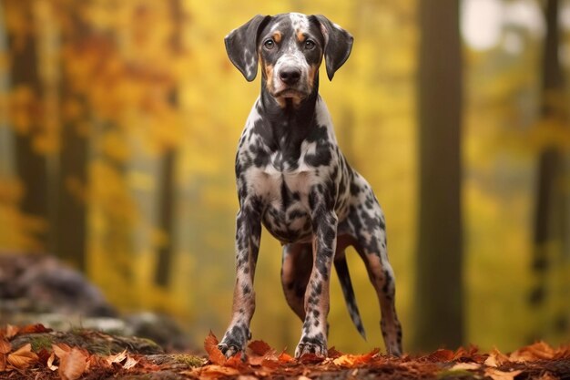 Pura raza pura raza hermosa raza de perro Catahoula leopardo perro fondo naturaleza