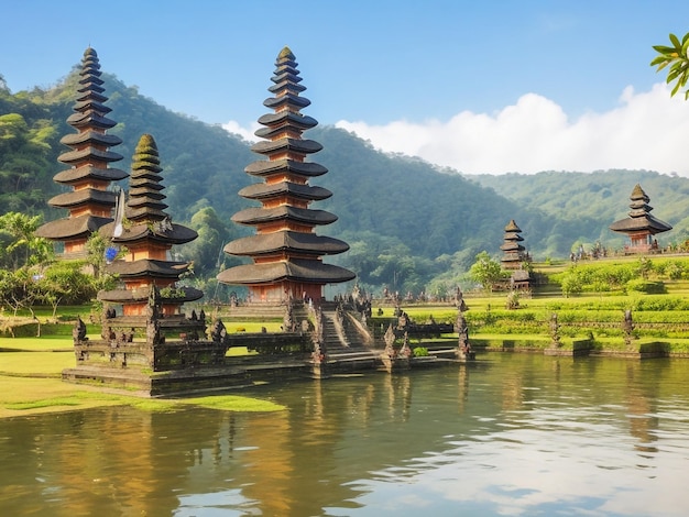 Pura Ulun Danu Bratan templo hindú importante templo de agua Shaivite en Bali Indonesia