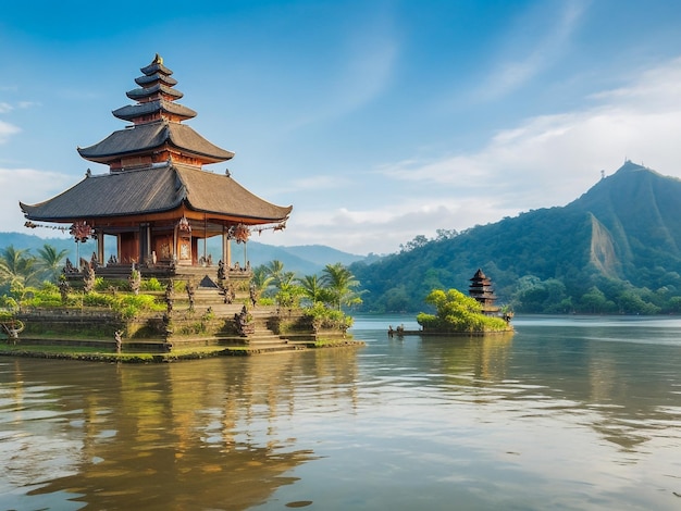 Pura Ulun Danu Bratan templo hindú importante templo de agua Shaivite en Bali Indonesia