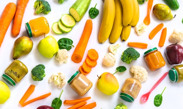 Puré de bebé con verduras y frutas