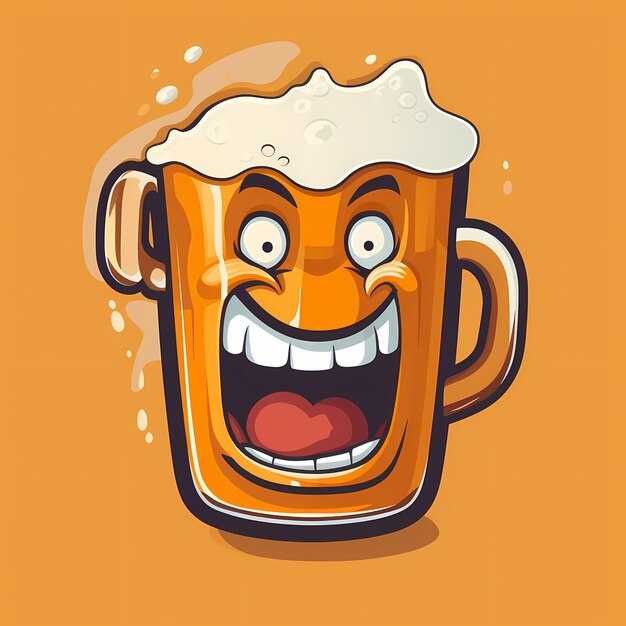 Foto pure brew flat design icon de caneca de cerveja com espuma