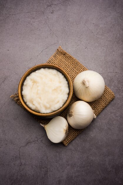 Puré de cebolla blanca o pasta Safed Pyaj ka