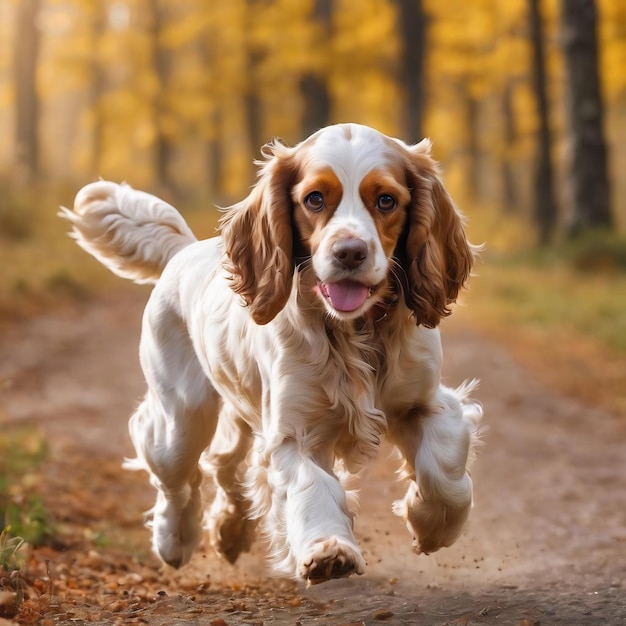 Pure juventude louco inglês cocker spaniel cão jovem está posando