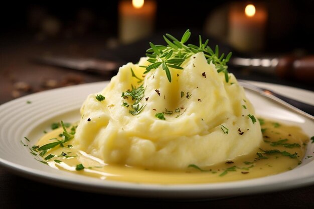 Puré de patata con aceite de trufa cremoso