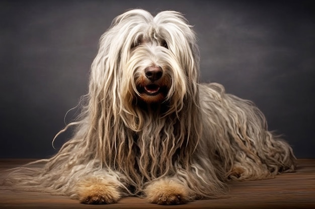 Purebred bela raça de cão Bedlington Terrier cão natureza fundo