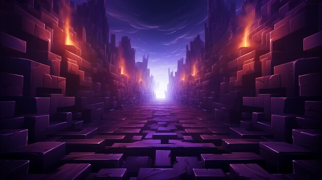 Purple_square_tunnel_abstract_background