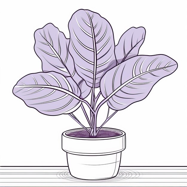 Foto purpleleafed topfpflanze auf weißem hintergrund eine studie in clean