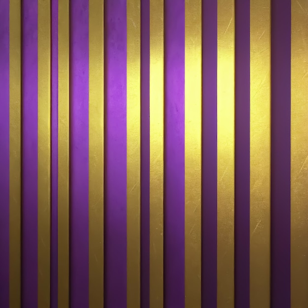 Púrpura, fondo dorado en perspectiva patrón de rayas en la pared