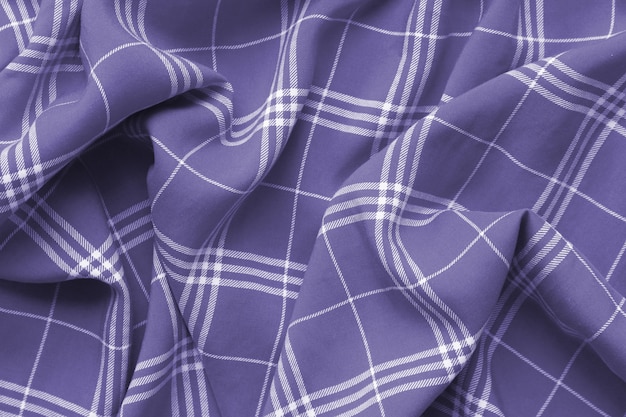 Púrpura violeta a cuadros material de la ropa a cuadros.