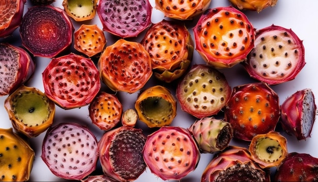 Purpurroter Maracuja-reifer und erfrischender Snack, der von KI erzeugt wird