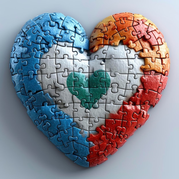 Puzzle Coração Bandeira Nacional Índia Filipinas Ilustração 3D