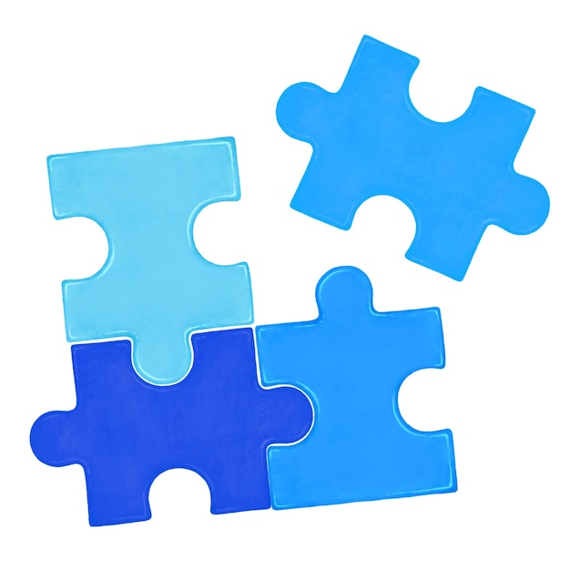 Puzzle de rompecabezas azul pegatina png fondo transparente