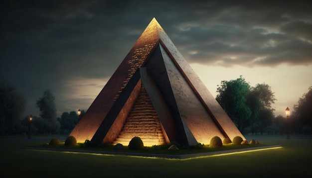 Pyramide auf einer Wiese