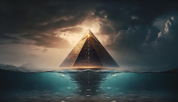 Pyramide im Meer