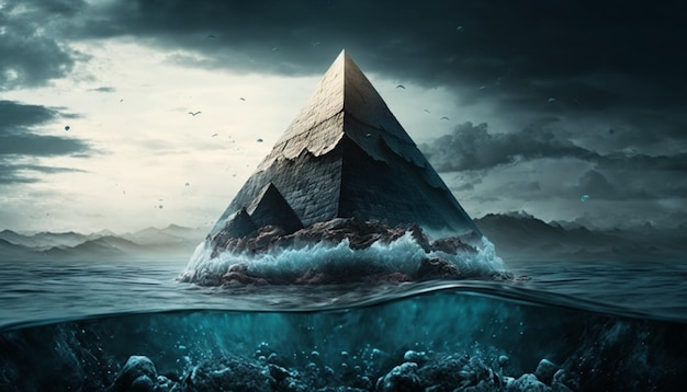 Pyramide im Meer