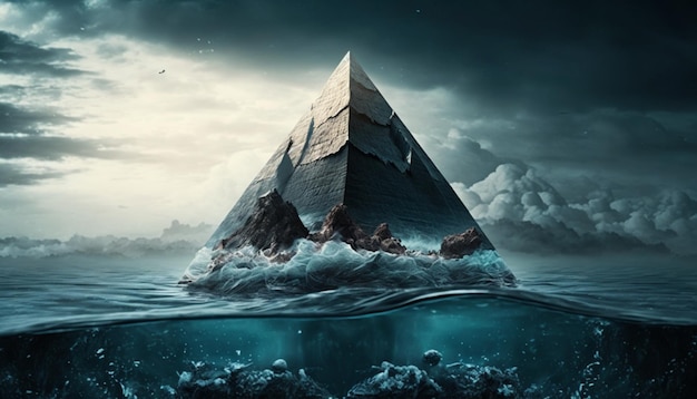 Foto pyramide im meer