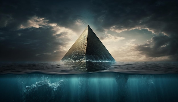 Pyramide im Meer