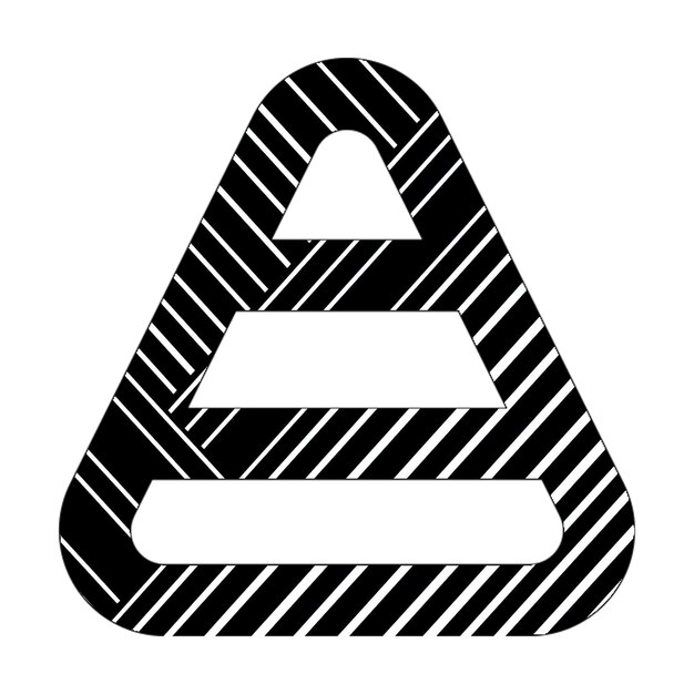 Pyramiden-Symbol im Diagramm schwarz-weiße diagonale Linien