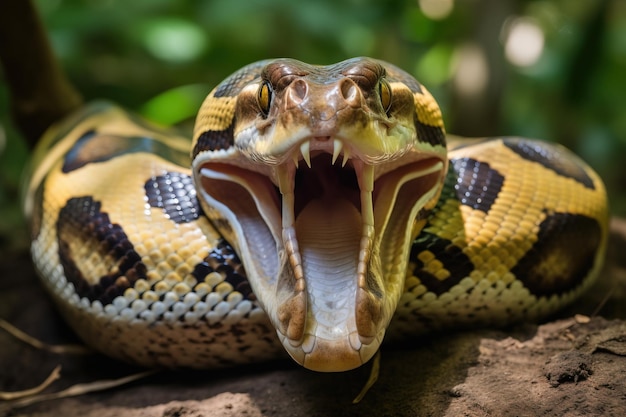 Python con la boca abierta