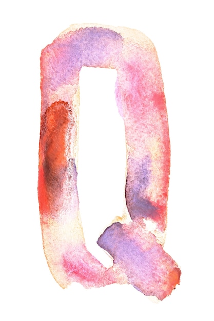 Q - handgemachtes Aquarellalphabet