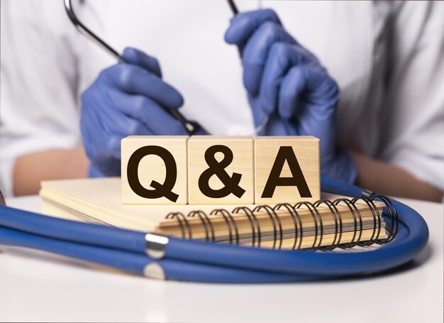 Q und ein Wort Akronym Medical Qna Concept Health Faq