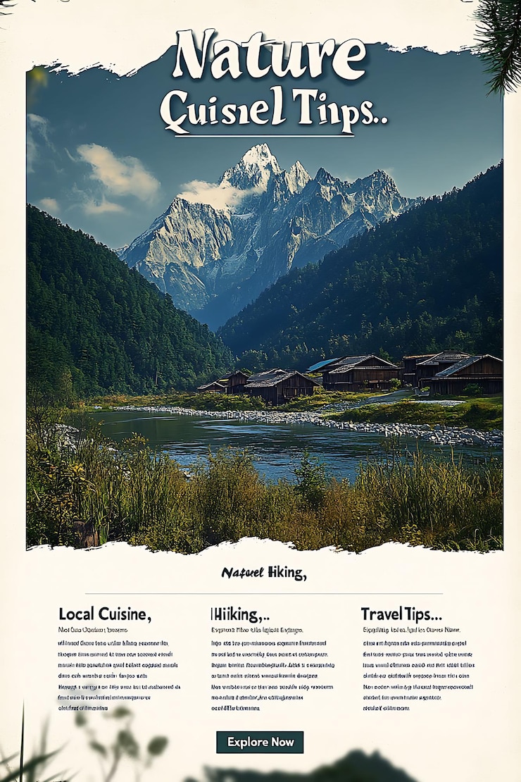 Foto qamdo-tour mit modularem rasterlayout-effekt natürliches layout li reise website layout idee designs