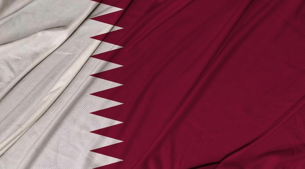 Qatar bandera ondeante con textura 3d realista