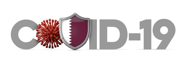 Qatar covid coronavirus escudo protector d render