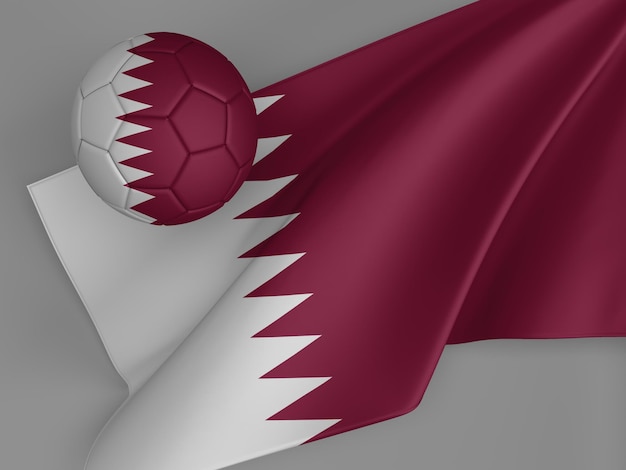 qatar fútbol bandera 3d ilustración