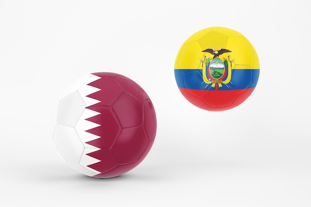 Qatar VS Ecuador en fondo blanco