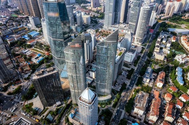 Qingdao Fushan Bay Finanzzentrum Gebäude Landschaft Skyline Luftaufnahmen