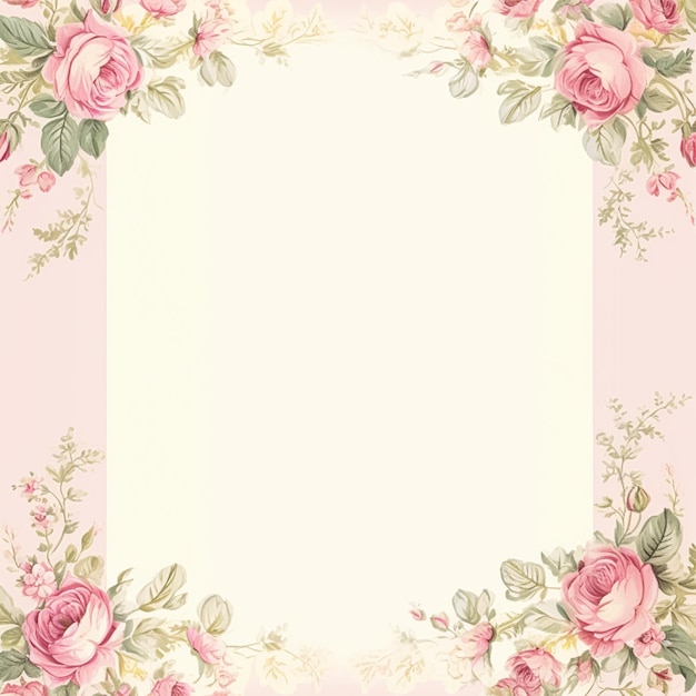 Quadrado em branco vintage papel floral fundo para papel digital impressível arte papelaria e ideia de ilustração de cartão de saudação