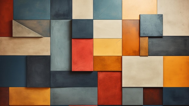 quadrados e padrão de azulejos de tijolo fundo no estilo de dan matutina beige e aquamarine retro