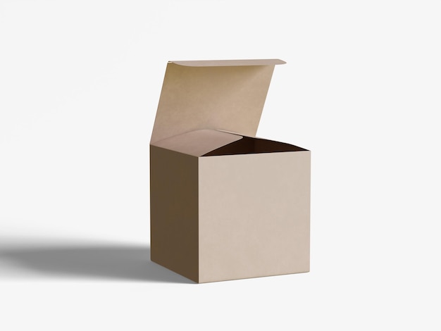 Quadratische Verpackung aus weißem Hintergrundkartonpapier mit realistischer Textur
