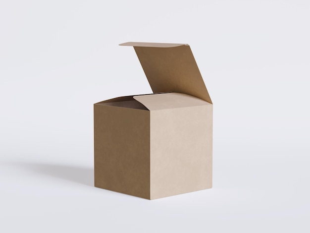 Quadratische Verpackung aus weißem Hintergrundkartonpapier mit realistischer Textur