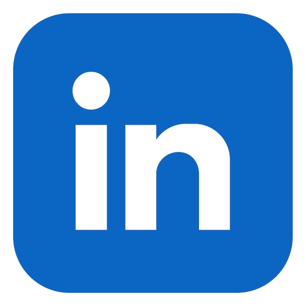 Foto quadratisches linkedin-logo auf weißem hintergrund isoliert