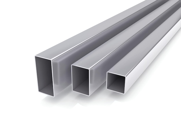 Quadratmetall-Stahlprodukt Galvanisiertes Stahl und rostfreie 3D-Rendering