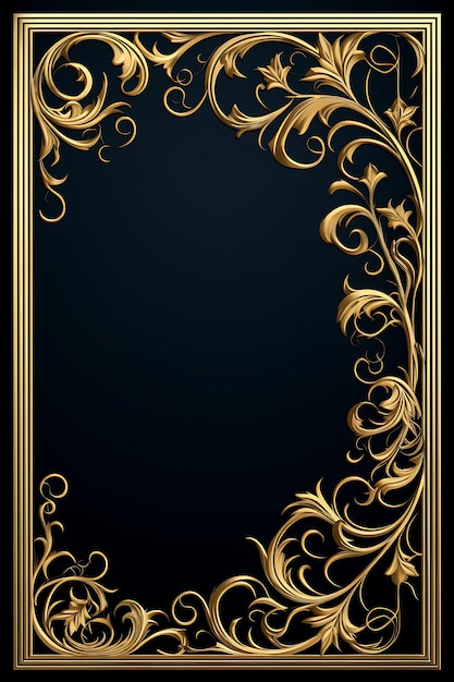 Quadro 2D Vector Design Elegante Criativo de uma Imagem Dourada Luxuosa Ornamentada Decorativa Cara