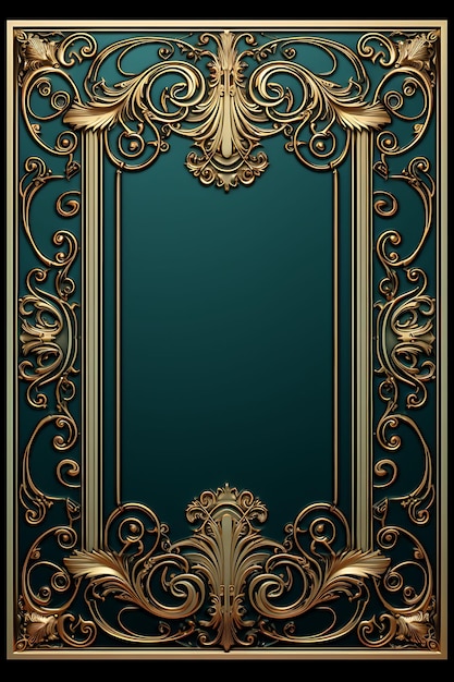 Quadro 2D Vector Design Elegante Criativo de uma Imagem Dourada Luxuosa Ornamentada Decorativa Cara