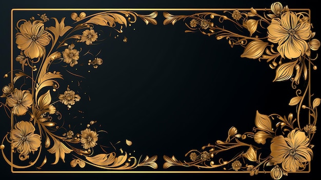 Quadro 2D Vector Design Elegante Criativo de uma Imagem Dourada Luxuosa Ornamentada Decorativa Cara