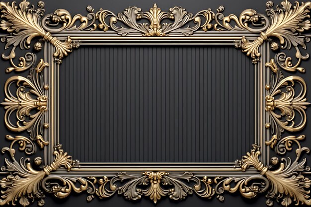 Quadro 2D Vector Design Elegante Criativo de uma Imagem Dourada Luxuosa Ornamentada Decorativa Cara