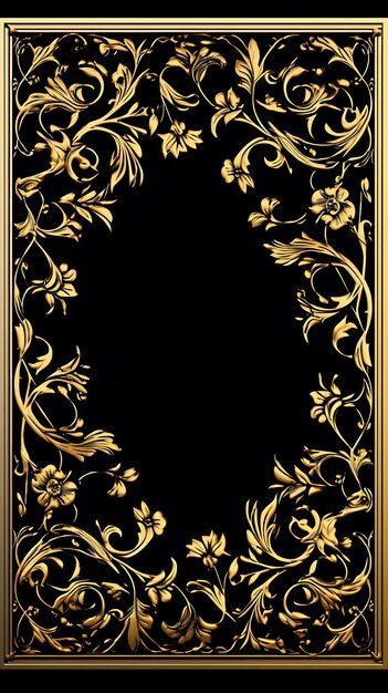 Quadro 2D Vector Design Elegante Criativo de uma Imagem Dourada Luxuosa Ornamentada Decorativa Cara