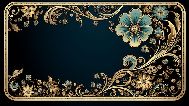 Quadro 2D Vector Design Elegante Criativo de uma Imagem Dourada Luxuosa Ornamentada Decorativa Cara