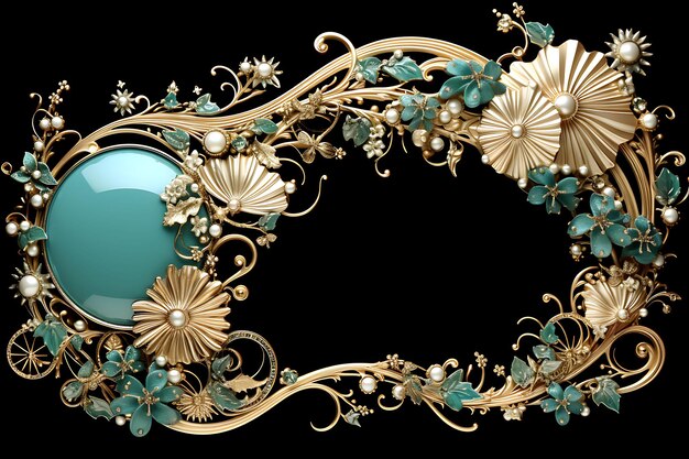 Quadro 2D Vector Design Elegante Criativo de uma Imagem Dourada Luxuosa Ornamentada Decorativa Cara