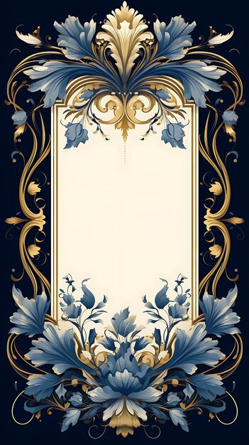 Quadro 2D Vector Design Elegante Criativo de uma Imagem Dourada Luxuosa Ornamentada Decorativa Cara