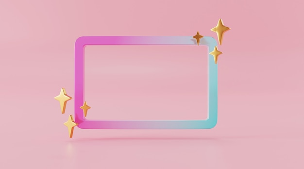 Quadro abstrato para design de produto em renderização de ilustração 3D