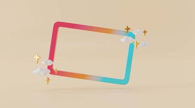 Quadro abstrato para design de produto em renderização de ilustração 3D