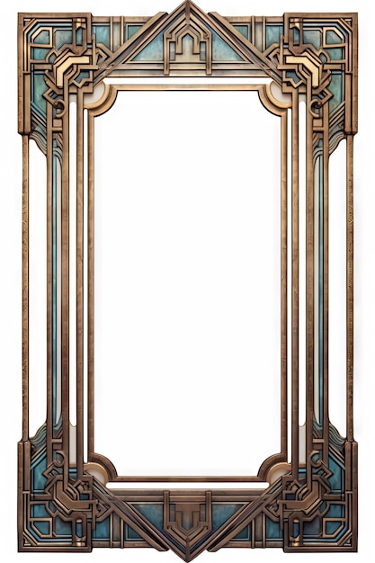 Quadro art déco dourado com ornamento Retro quadro art déco ou art nouveau dourado em estilo dos anos vinte